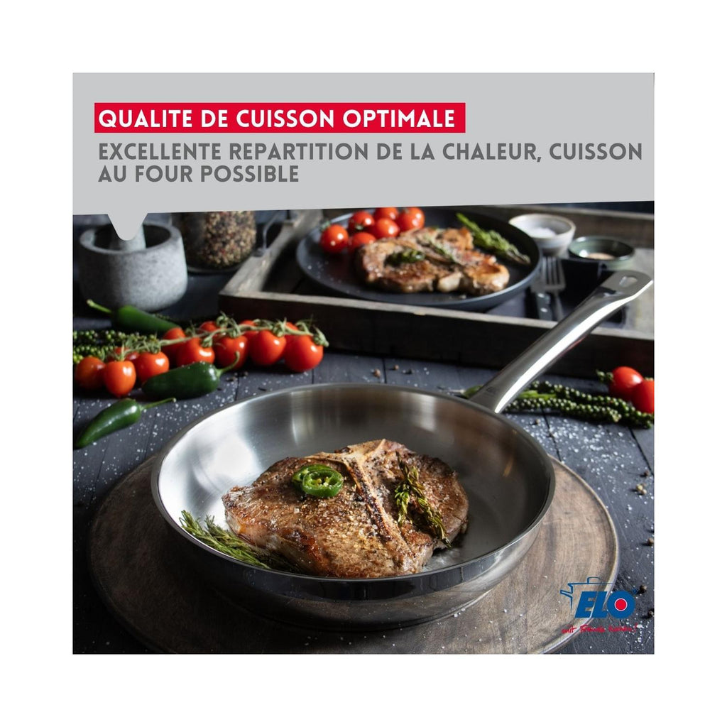 Padella In Acciaio Inox 18/10 Senza Rivestimento Elo Profi Therm - Inox