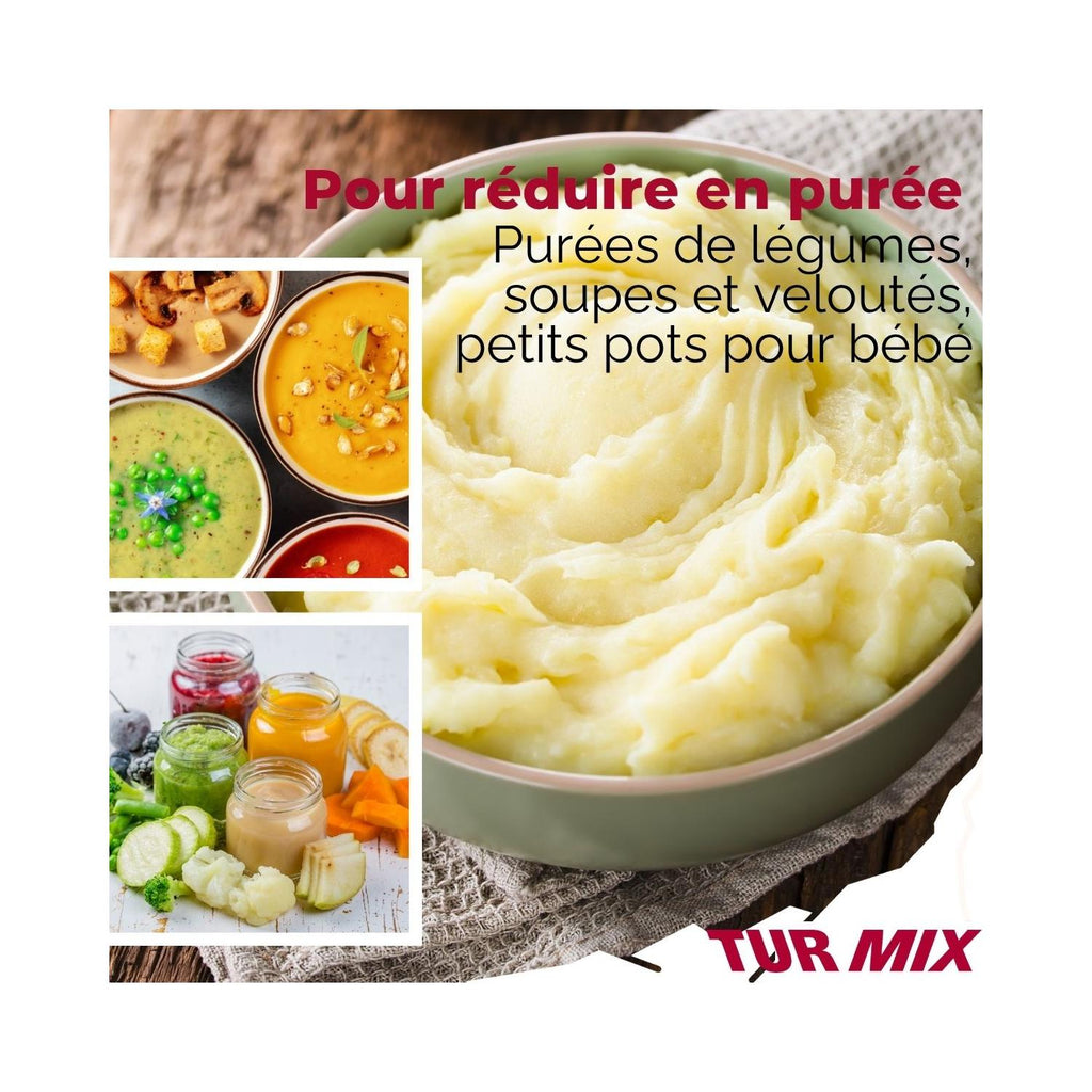 Ensemble Mixeur Plongeant Sans Fil Turmix - Blanc/Inox