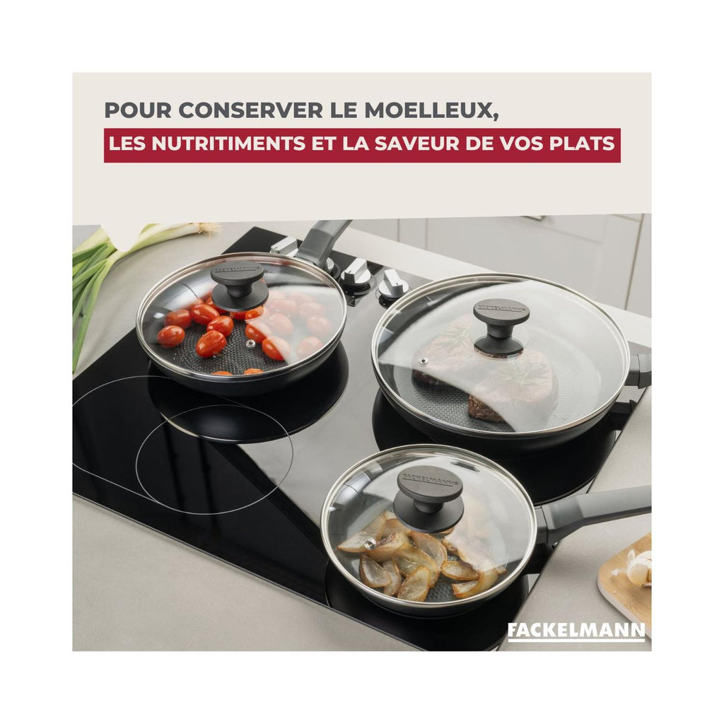 Couvercle De Cuisson En Verre Fackelmann - Transparent/Gris/Noir