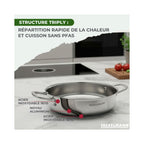 Tegame In Acciaio Inox 18/10 Triplo Strato Fackelmann Vita3 - Inox