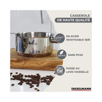 Fackelmann Geneva Stainless Steel Saucepan - Grey/Black