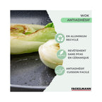 Aluminium Wok With PFAS-Free Ceramic Non-Stick Coating Fackelmann Brandao - Black/Green