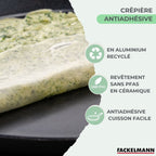 Crepera De Aluminio Con Revestimiento Cerámico Antiadherente Sin PFAS Fackelmann Brandao - Negro/Verde