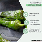 Casserole Aluminium Revêtement Céramique Antiadhésif Sans Pfas Fackelmann Brandao - Noir/Vert