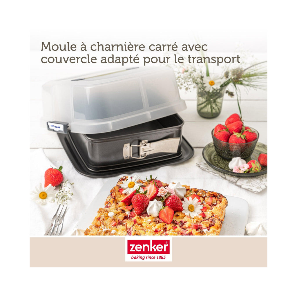 Square Springform Tin with Lid Zenker Bake Click And Go - Black
