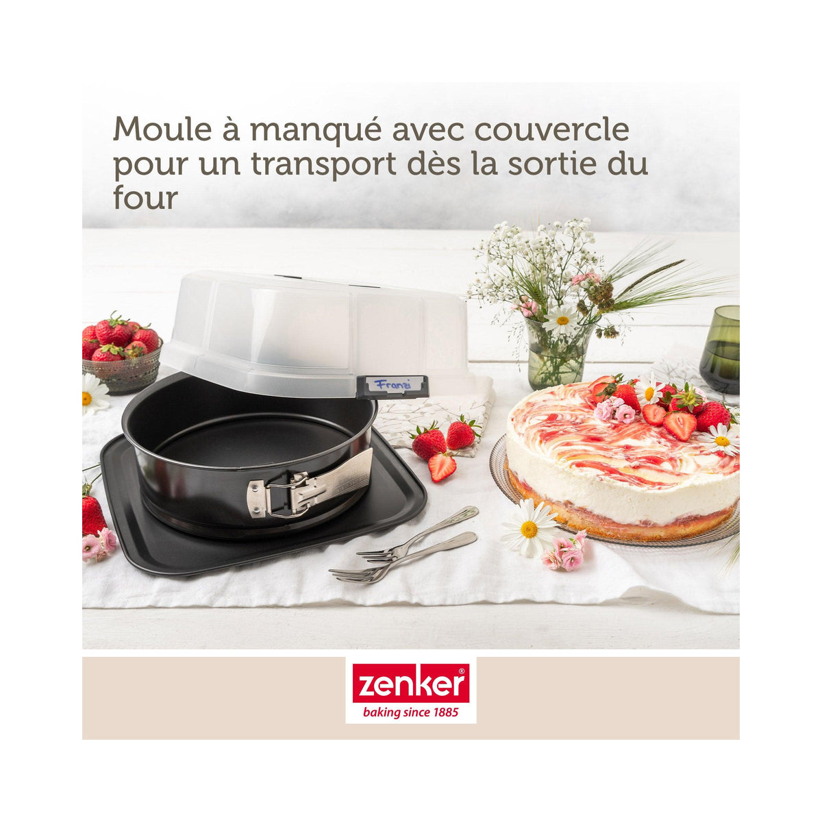 Round Springform Tin With Transport Lid Zenker Bake Click And Go - Black