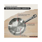 Batería De Cocina Con 3 Sartenes, 3 Cacerolas Y 6 Utensilios De Cocina Fackelmann Etherna Brillante Oxford - Inox