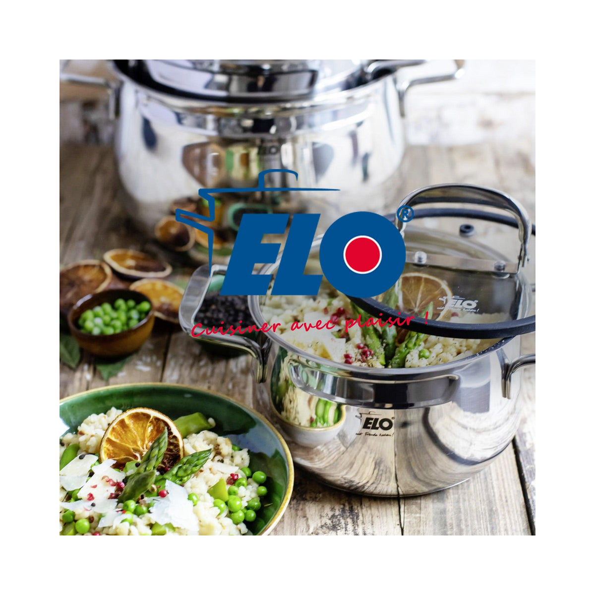 PFAS-Free Ceramic Wok Pan Bistro Line Elo - Grey/Black