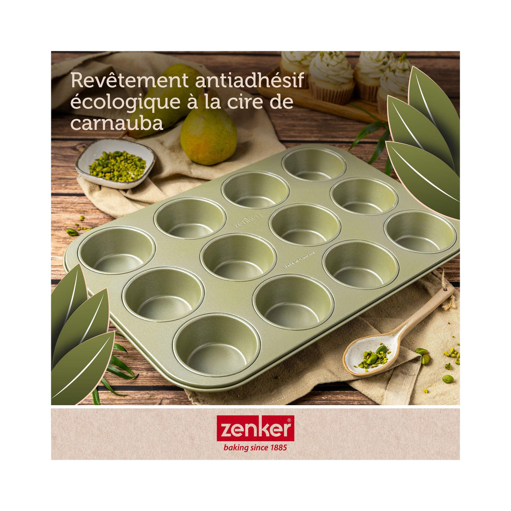Moule À Muffins 12 Empreintes Zenker Green Vision - Vert