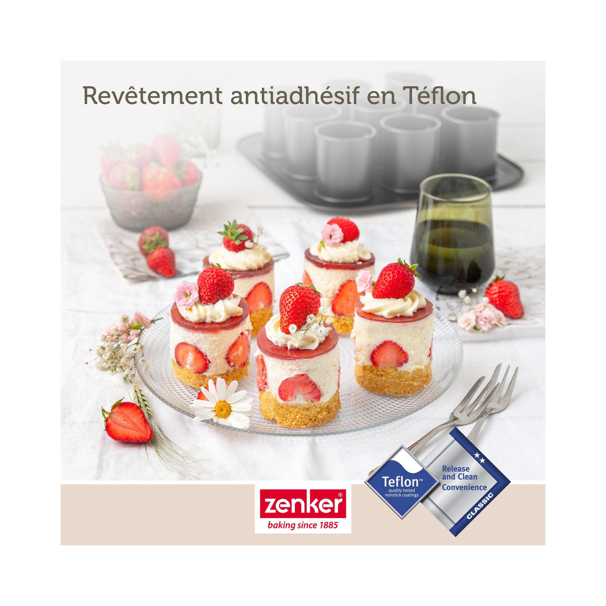 9-Cup Individual Cake Tin With Lid Zenker Bake Click And Go - Black