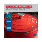 Elo Cherry Red Enamelled Cast Iron Casserole Dish - Red