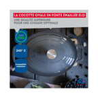 Cocotte Ovale En Fonte Émaillée Gris Classique Elo - Gris