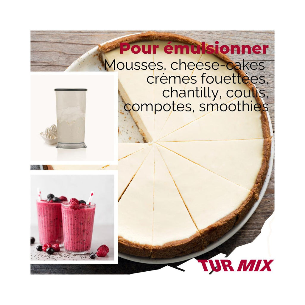 Ensemble Mixeur Plongeant Sans Fil Turmix - Blanc/Inox