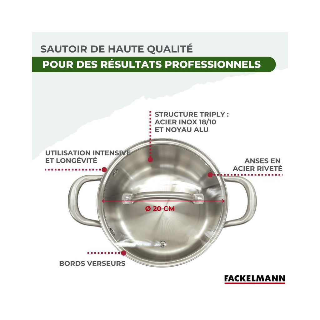 Faitout En Inox 18/10 Triply Fackelmann Vita3 - Inox