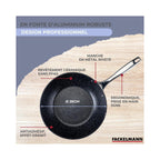 Wok In Ghisa Di Alluminio Con Rivestimento Antiaderente Ceramico Senza PFAS Fackelmann - Nero/Grigio