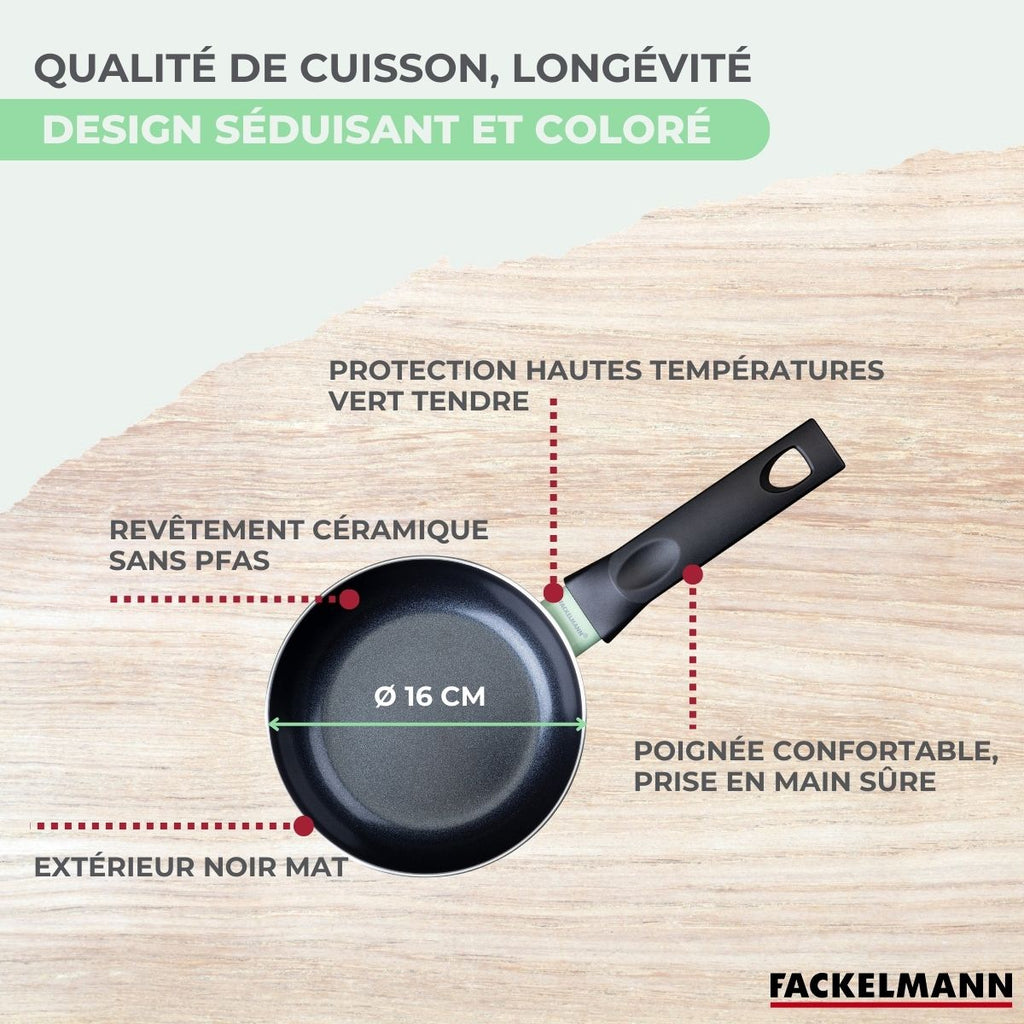 Padella In Alluminio Con Rivestimento Ceramico Antiaderente Senza Pfas Fackelmann Brandao - Nero/Verde