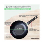 Aluminium Wok With PFAS-Free Ceramic Non-Stick Coating Fackelmann Brandao - Black/Green