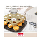 9-Cup Individual Cake Tin With Lid Zenker Bake Click And Go - Black