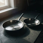 Set Di 2 Padelle Per Friggere In Acciaio Inox E 2 Coperchi In Vetro Fackelmann Rhona - Trasparente/Grigio