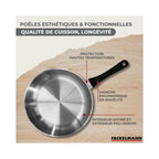 Batería De Cocina Con 2 Sartenes 3 Cazos Y 3 Cacerolas De Acero Inoxidable Sin Pfas Fackelmann Généva Brillant - Inox/Negro