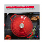 Elo Cherry Red Enamelled Cast Iron Casserole Dish - Red