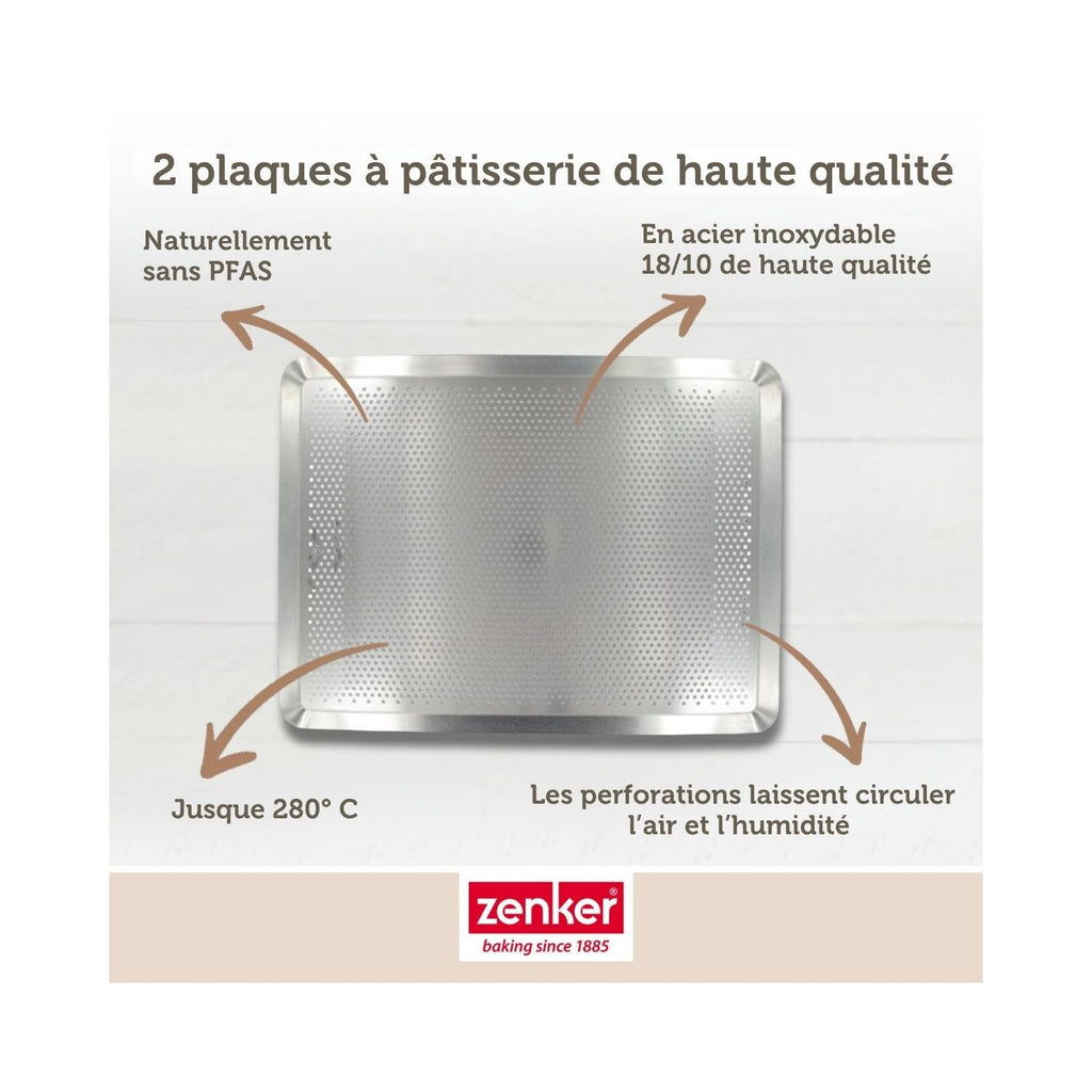 Lot De 2 Plaques À Pâtisserie Perforées En Inox Zenker Special Cooking - Aluminium