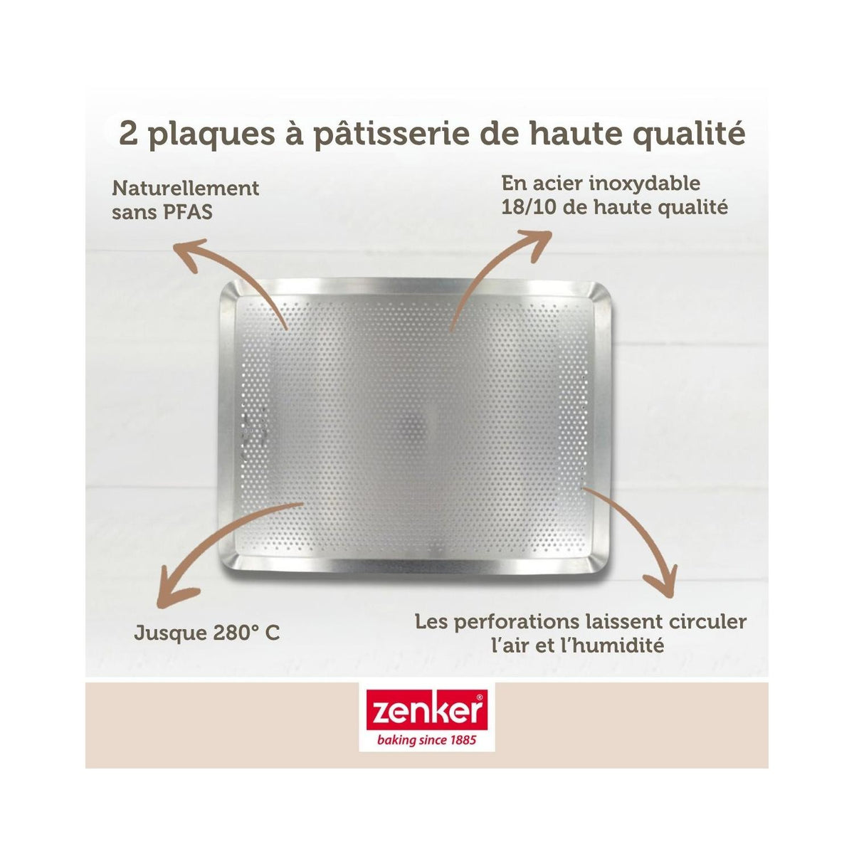 Lot De 2 Plaques À Pâtisserie Perforées En Inox Zenker Special Cooking - Aluminium