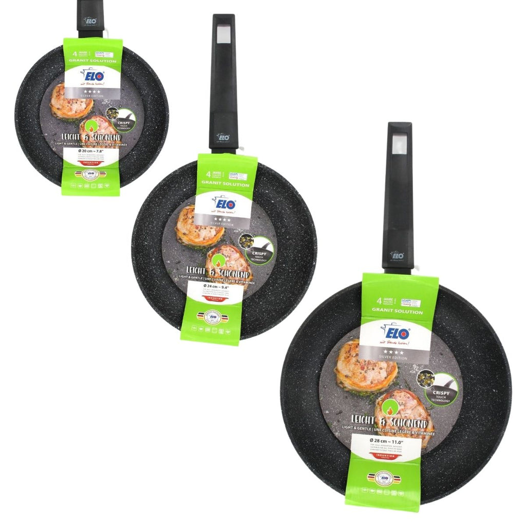 Set De 3 Sartenes Elo Granit Solution - Negro