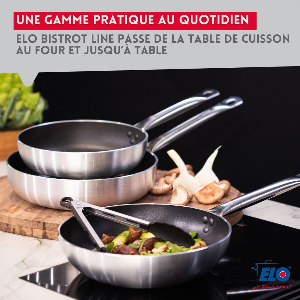 Elo PFAS-Free Ceramic Frying Pan with Lid - Grey