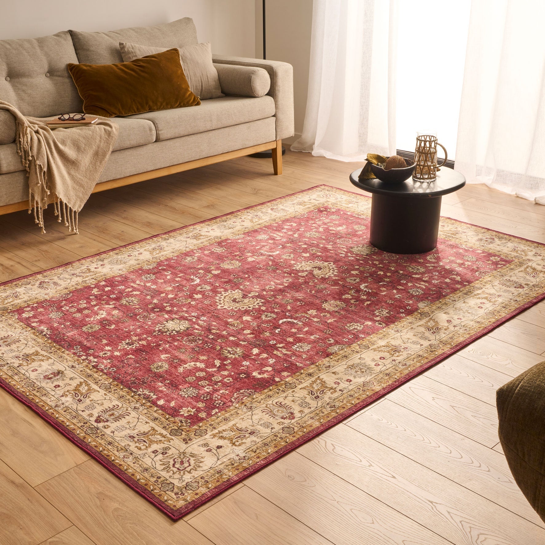 Tapis salon vintage - Rouge - Collection Ottoman OTTOMAN