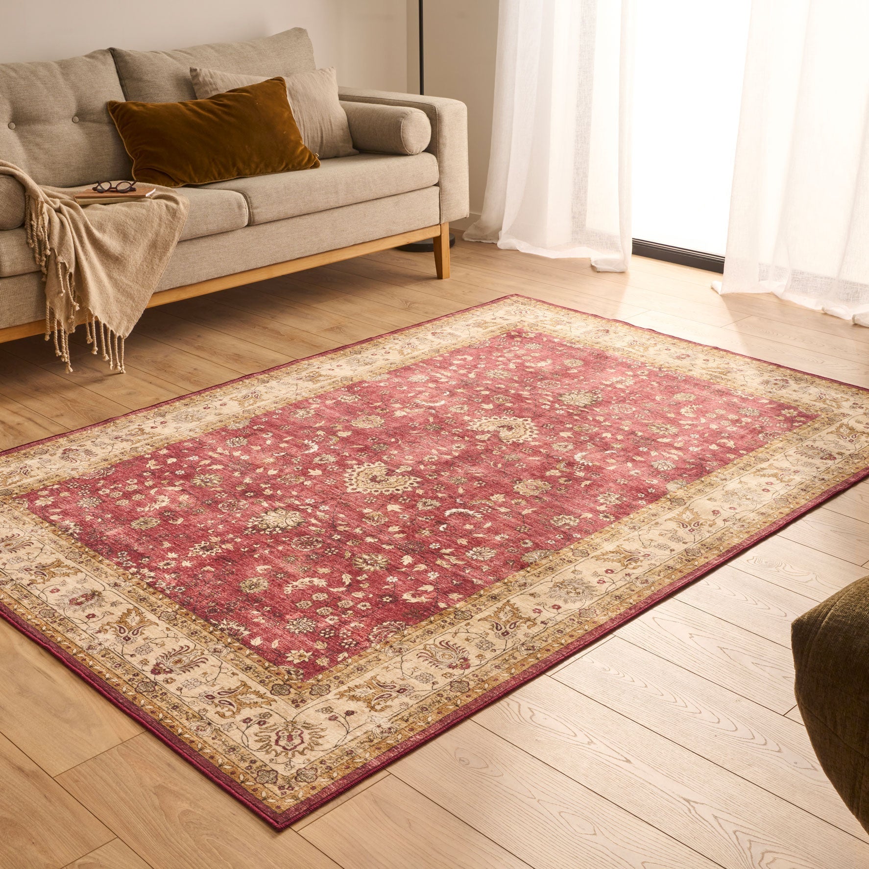Tapis salon vintage - Rouge - Collection Ottoman OTTOMAN
