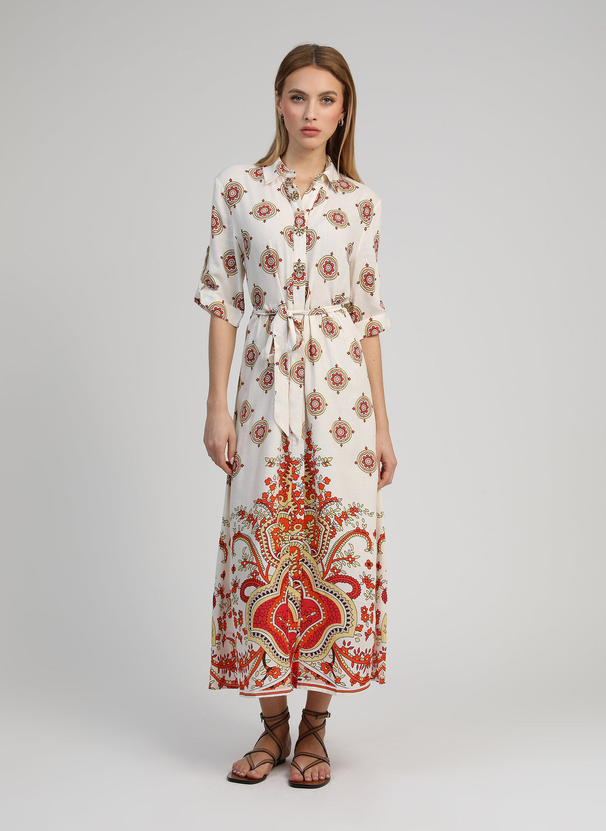 Robe Longue Ovintala Diwan Orange