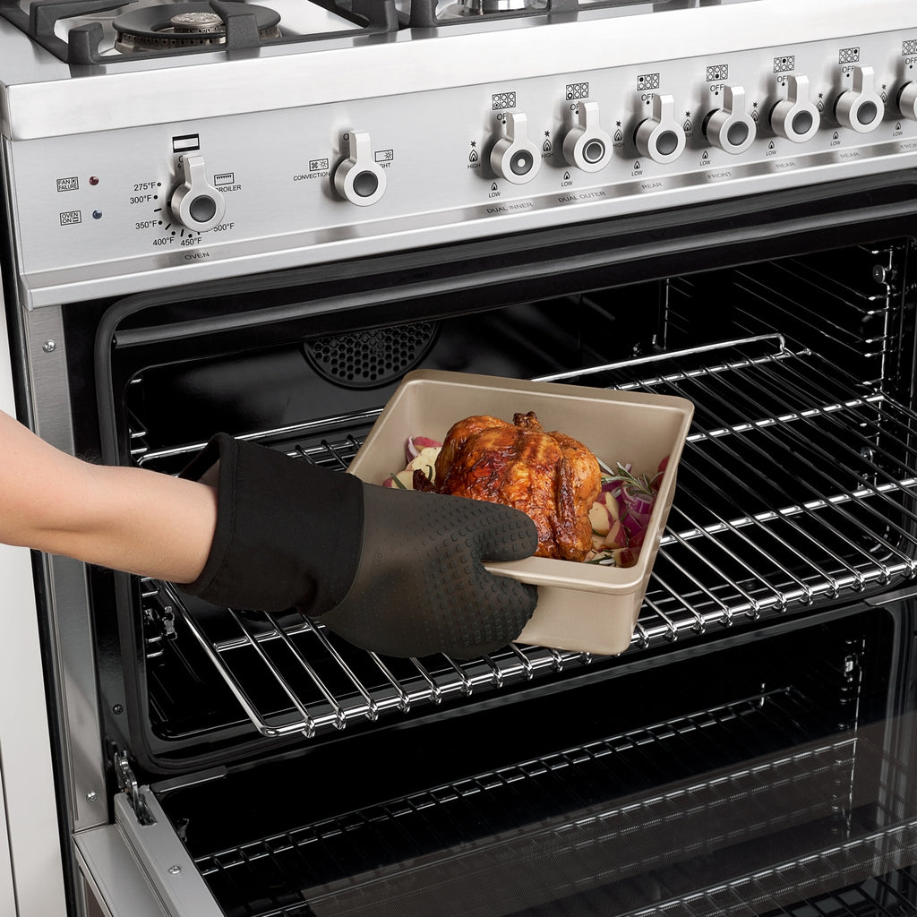Black Silicone Oven Mitt