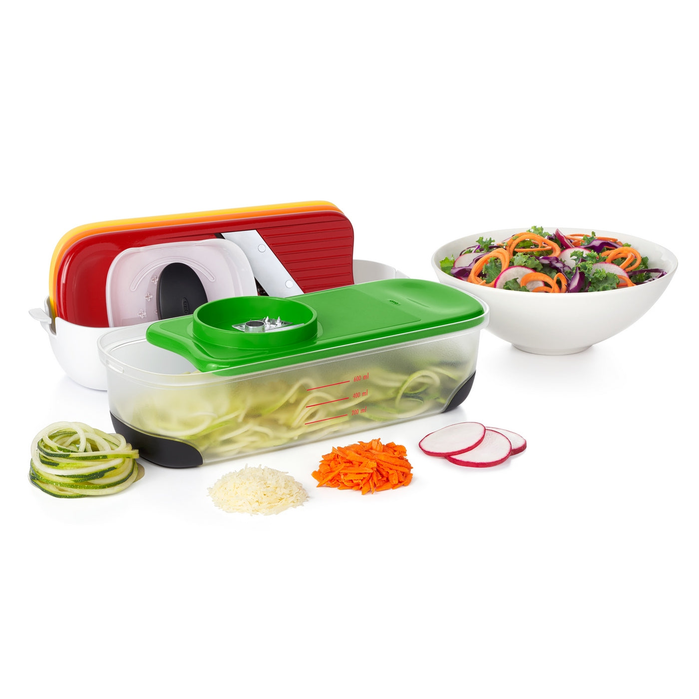 Set 2 Ralladores/1 Rebanador/1 Espiralizador Con Recolector