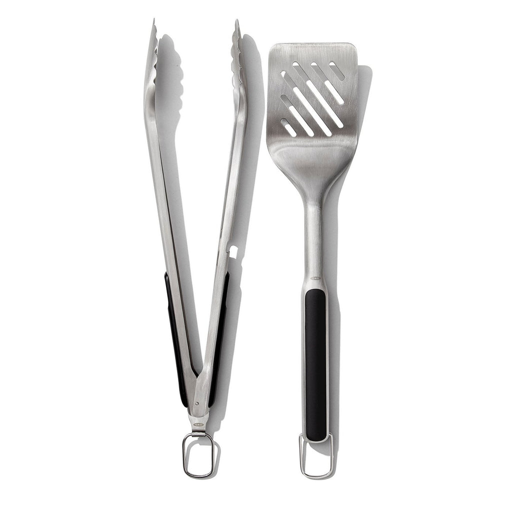 Set of 2 Barbecue Utensils Tongs + Spatula