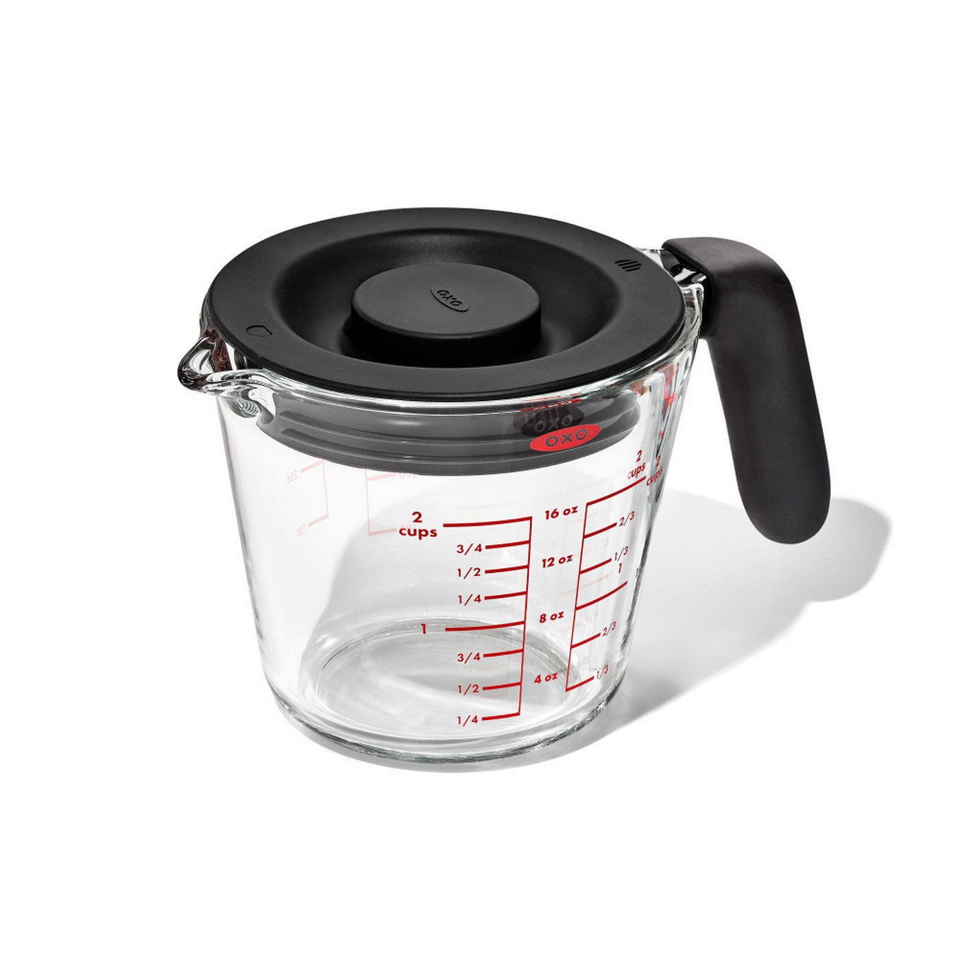 Jarra Medidora De Vidrio 500 Ml Con Tapa