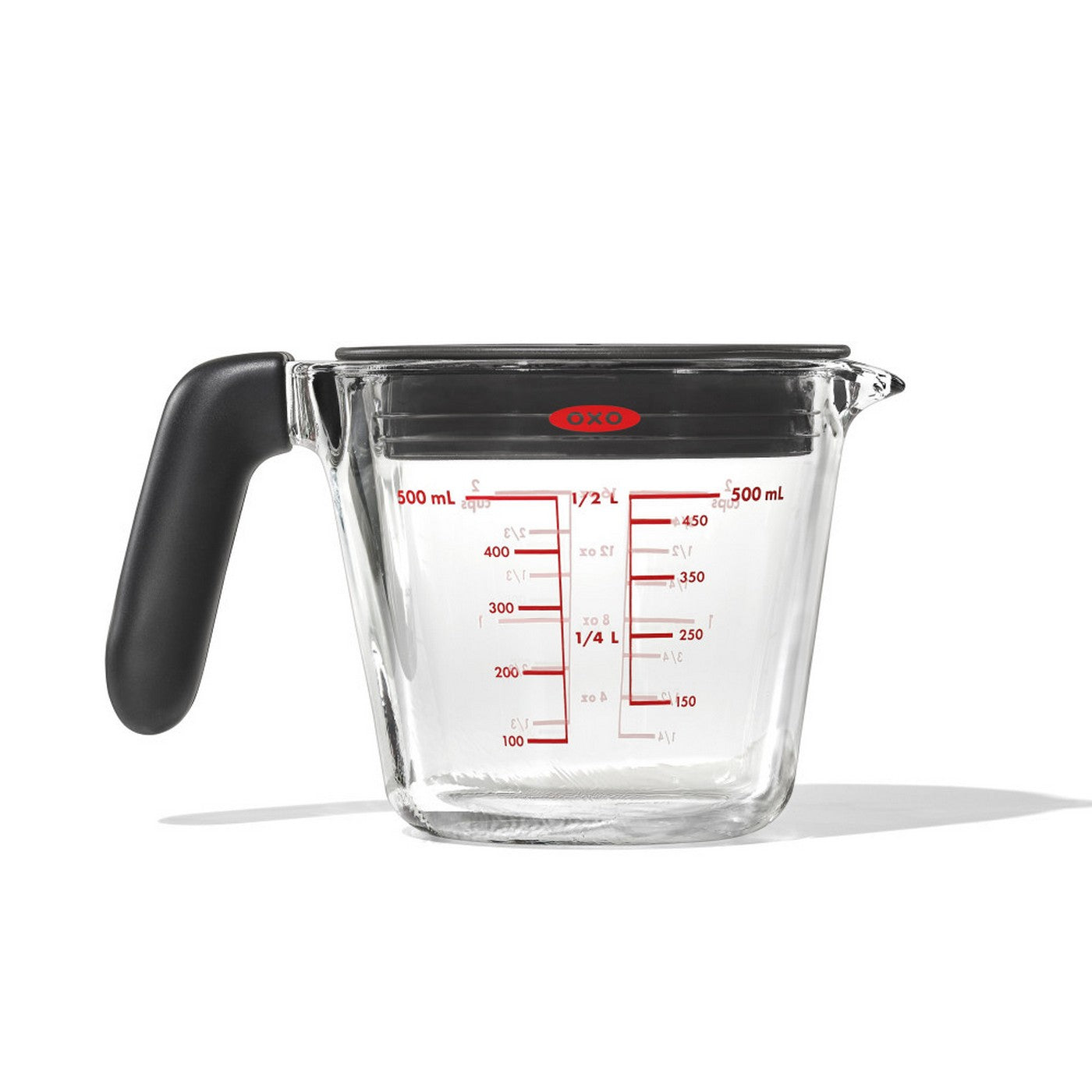 Jarra Medidora De Vidrio 500 Ml Con Tapa