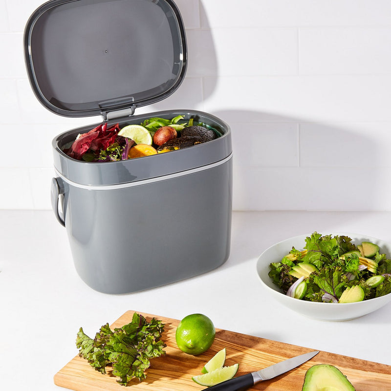 Bac À Compost De Cuisine Gris 6,6 L