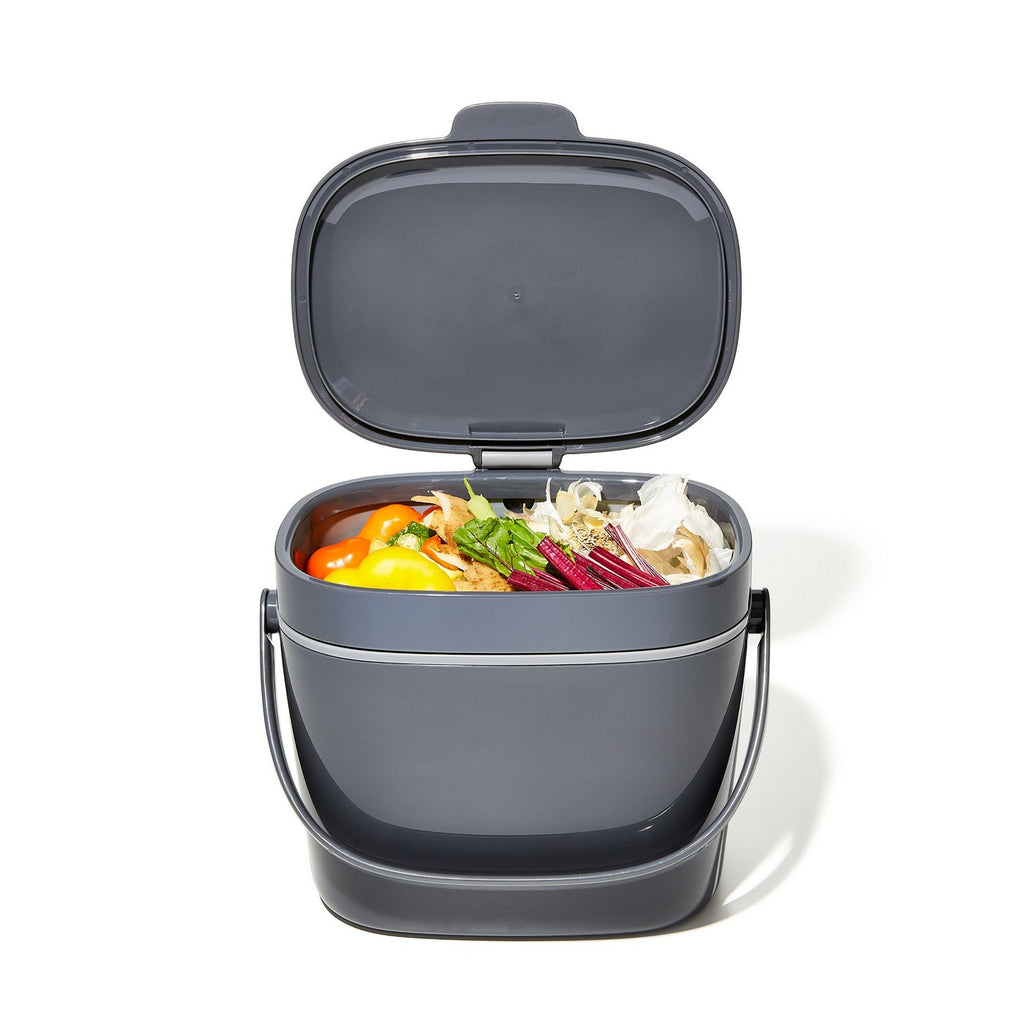 Gray Kitchen Compost Bin 6.6 L