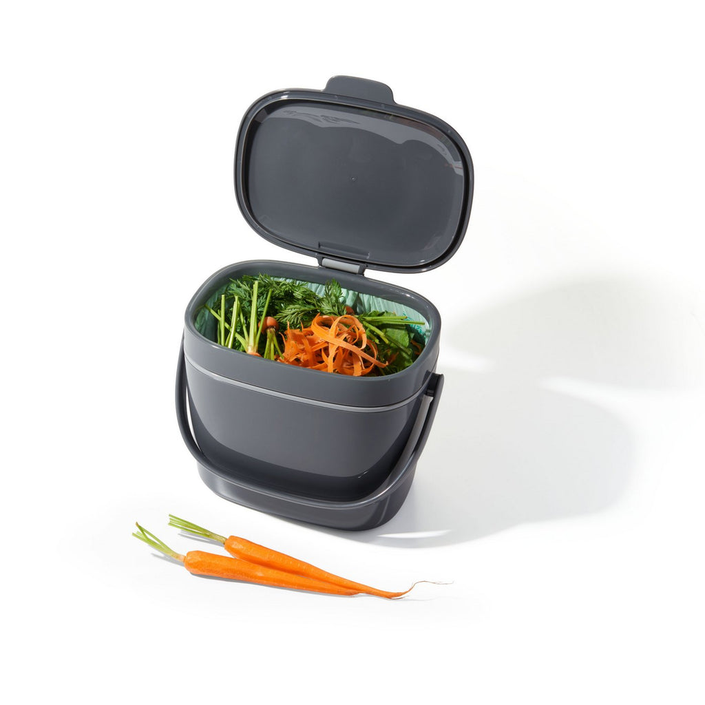 Gray Kitchen Compost Bin 6.6 L