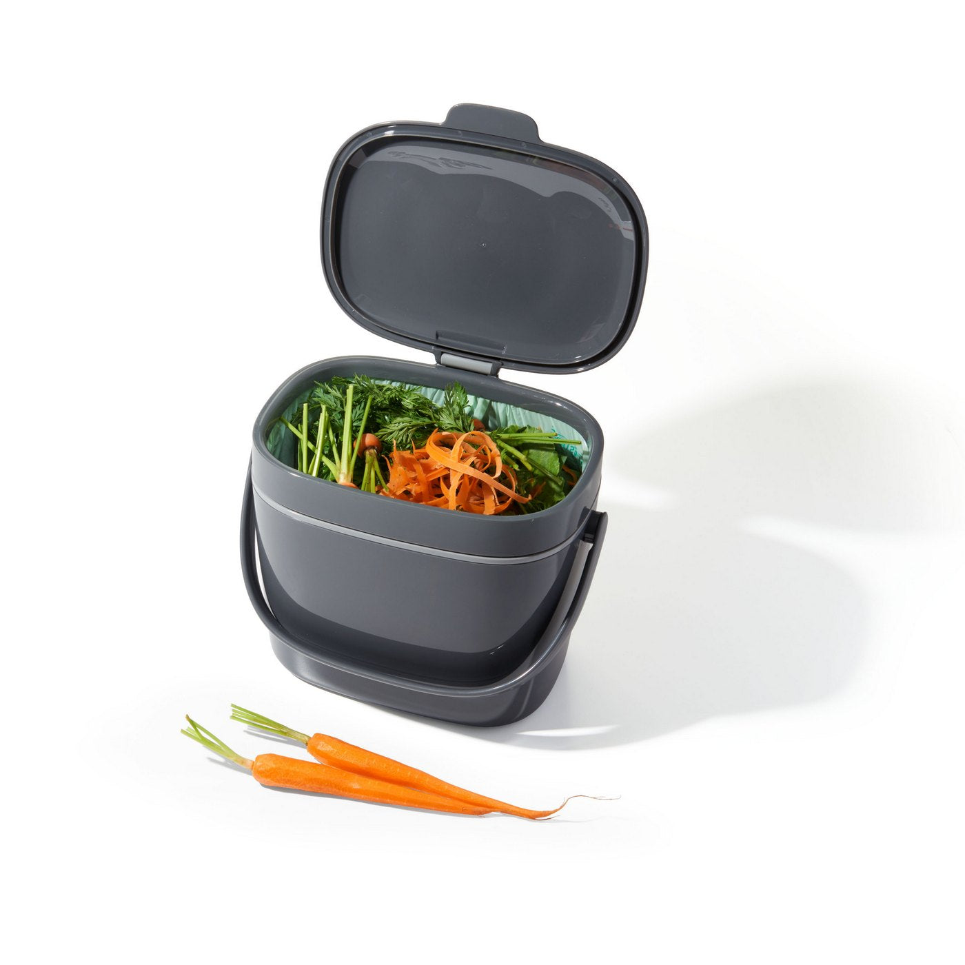 Gray Kitchen Compost Bin 6.6 L