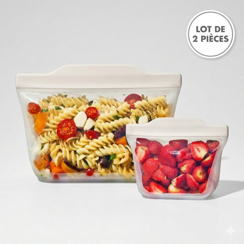 Lot : 2 Sacs De Conservation Silicone (946Ml & 335Ml)