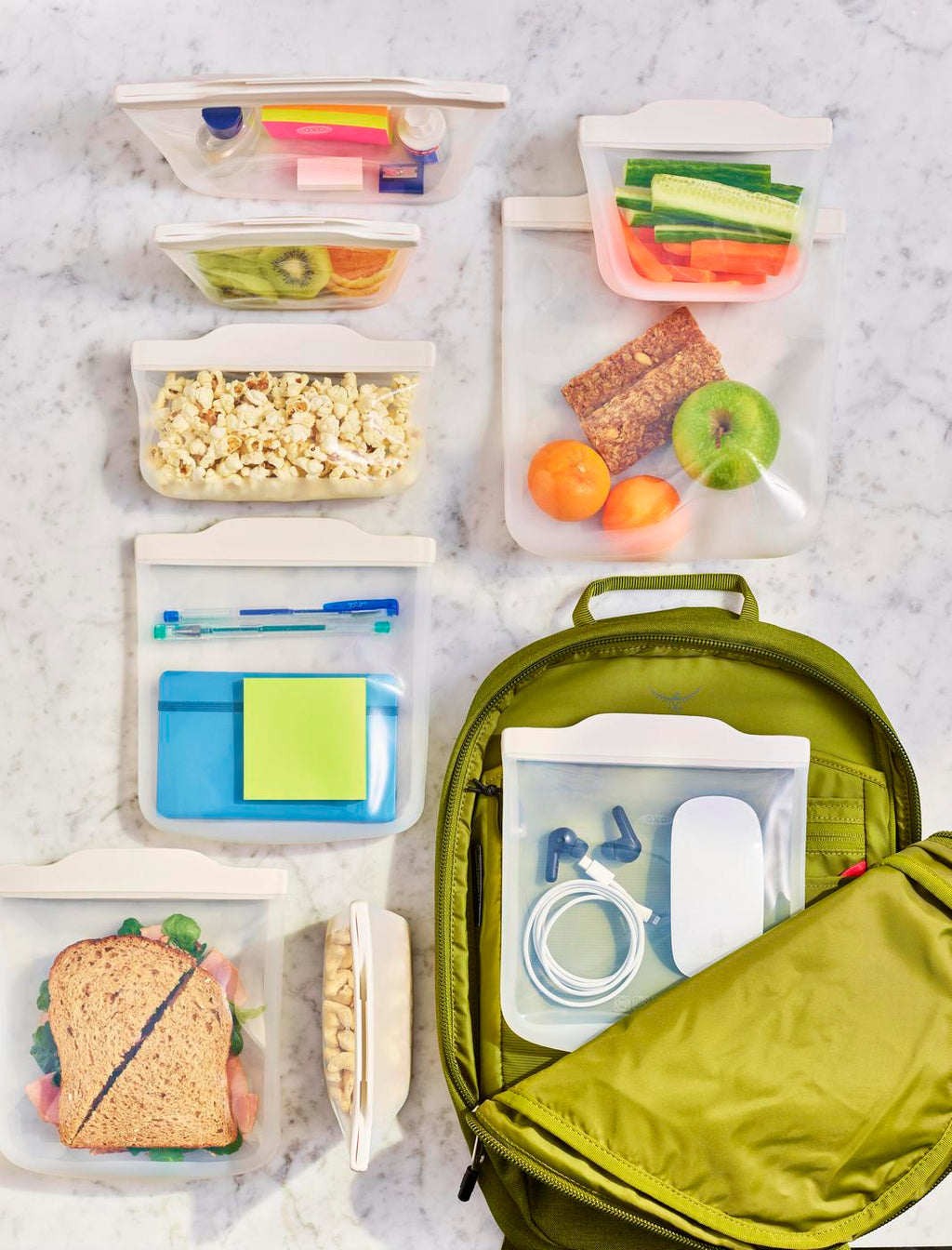 Lote: 1 Bolsa de Almacenamiento de Silicona 828Ml + 1 Bolsa de Almacenamiento de Silicona
