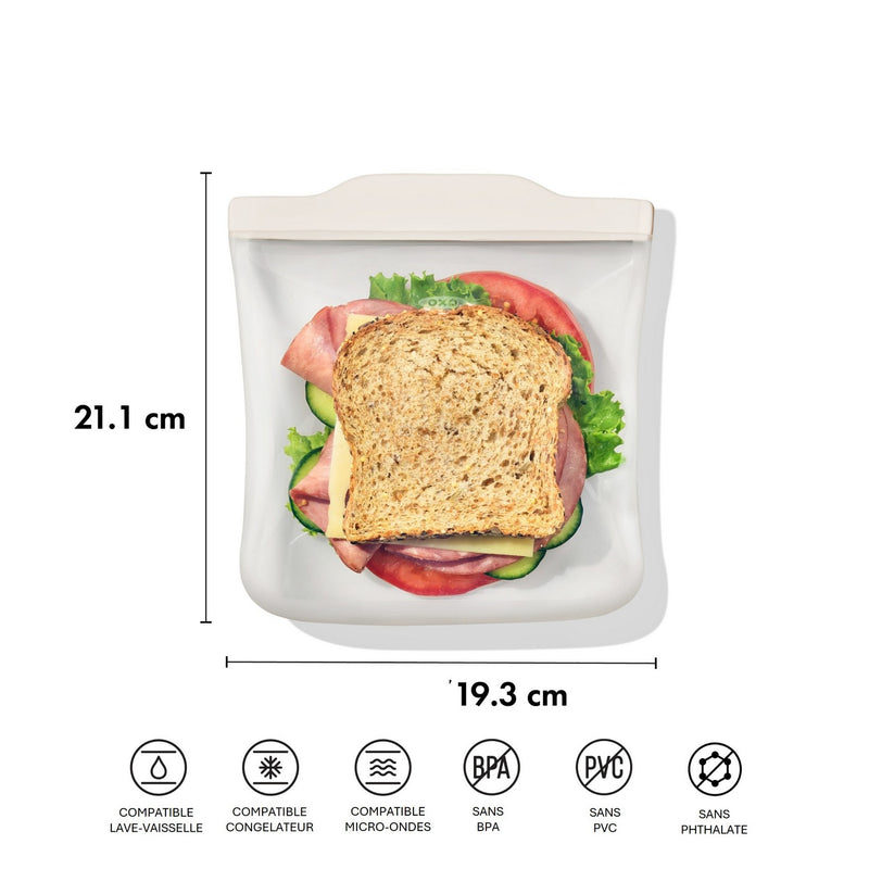 Lot : 2 Pochettes De Conservation Silicone (828Ml & 332Ml)