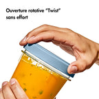 Lote: 4 Cajas de Almacenamiento Twist & Stack (2X 900Ml + 2X 350 Ml)