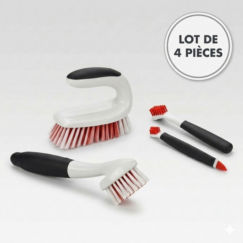 Lot : 4 Brosses (2 Brosses D'Entretien + 1 Brosse Multi-Usages + 1 Brosse Pour J