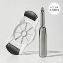 Lot : 1 Éplucheur Oscillant Inox + 1 Coupe-Pomme