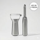 Lot : 2 Éplucheurs (1 Rasoir Y Inox + 1 Oscillant Inox)