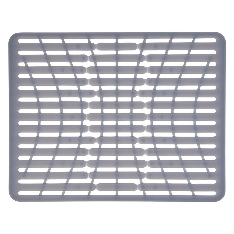 Lot : 1 Grand Tapis D'Évier En Silicone + 1 Organisateur D'Évier Inox