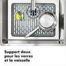 Lot : 1 Grand Tapis D'Évier En Silicone + 1 Organisateur D'Évier Inox